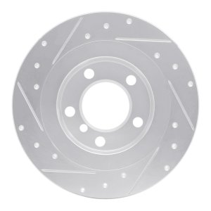 Mini Cooper Countryman Brake Rotor (1) - Rear Right - R1 Concepts - Drilled & Slotted - Silver - `13-`16
